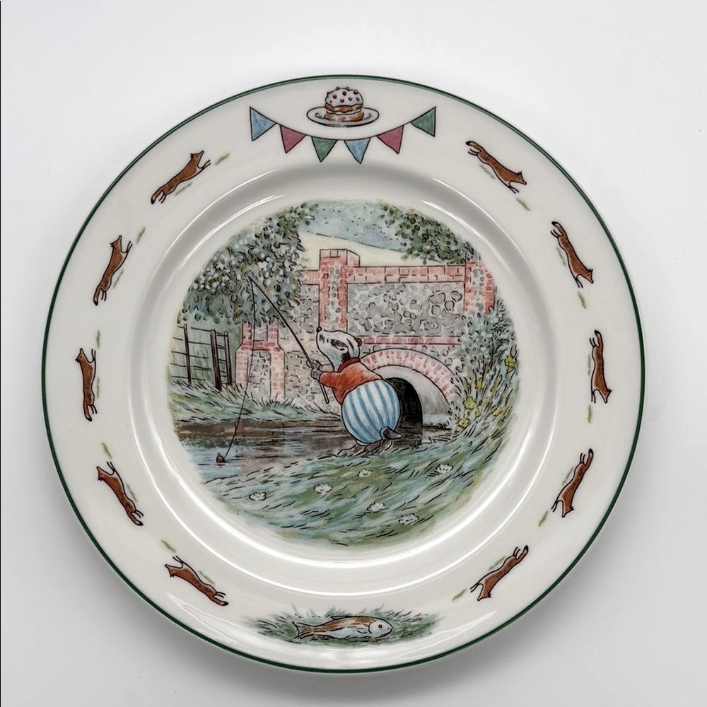 Vintage Villeroy & Boch Foxwood Tales 8” Salad/Dessert Plate “Fishing”